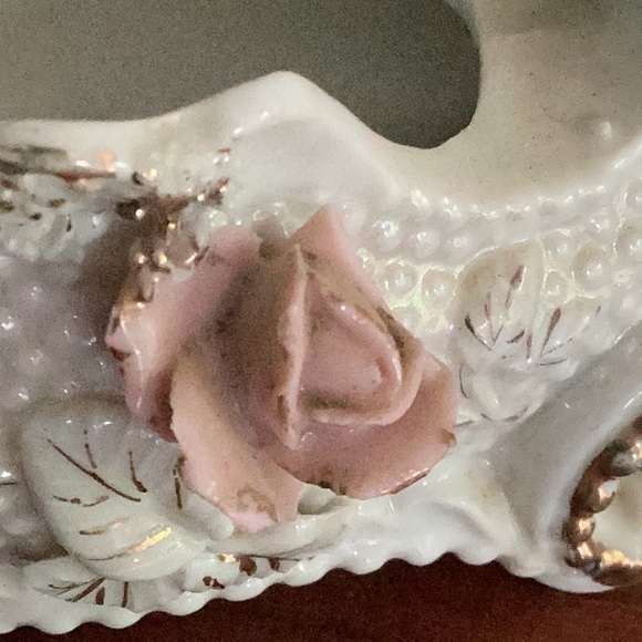 Vintage CAPODIMONTE Thames Hand Painted Japan Porcelain Cornucopia Planter - Picture 3 of 14